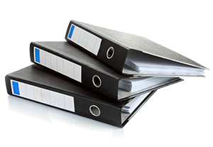 Stack of lever arch files